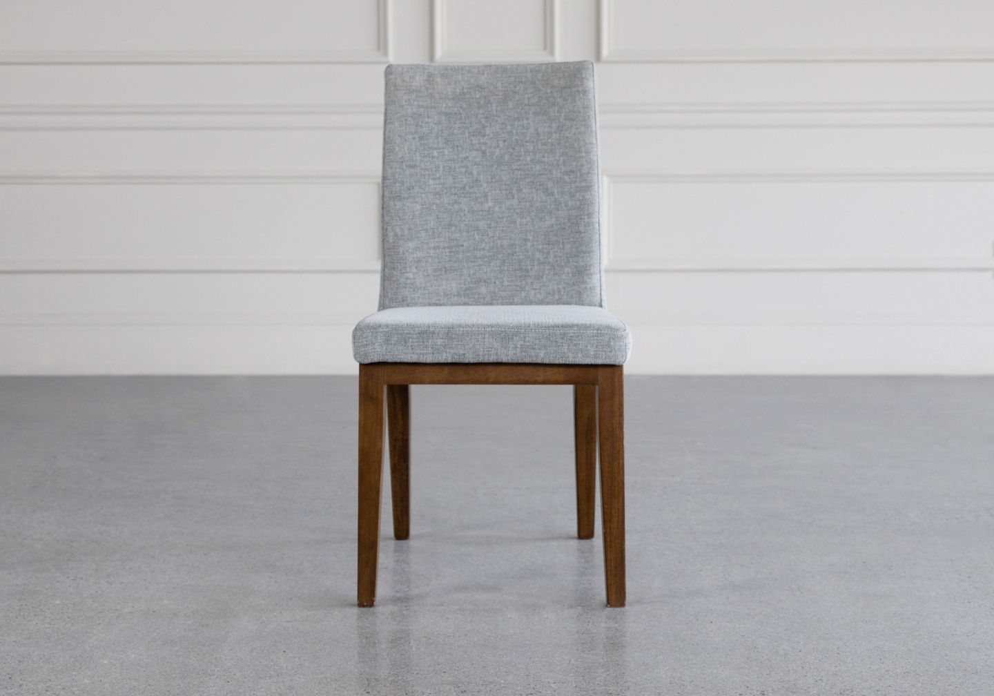 lena fabric dining chair shale walnut front