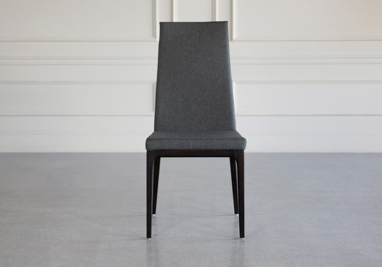 victoria fabric dining chair dark grey front 1