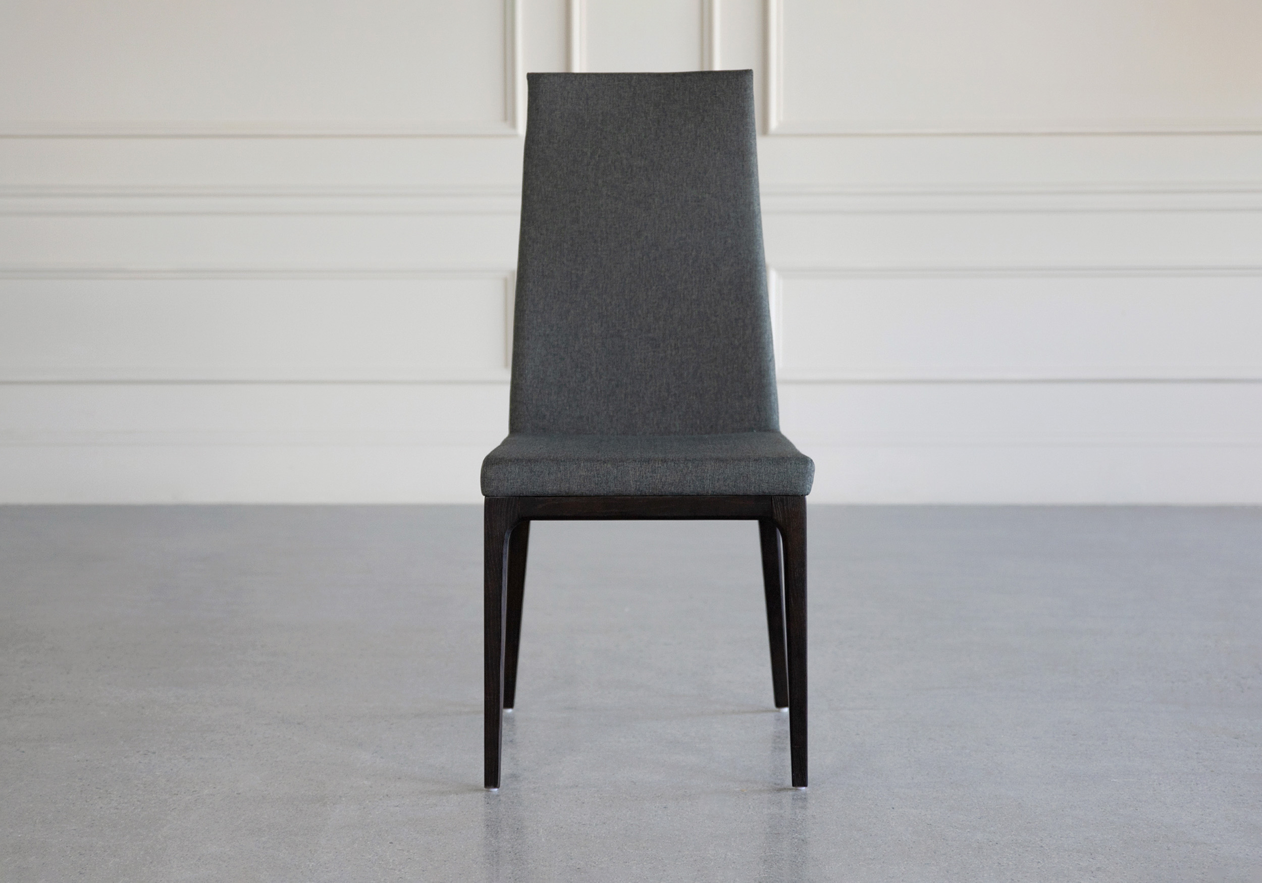 victoria fabric dining chair dark grey front 1
