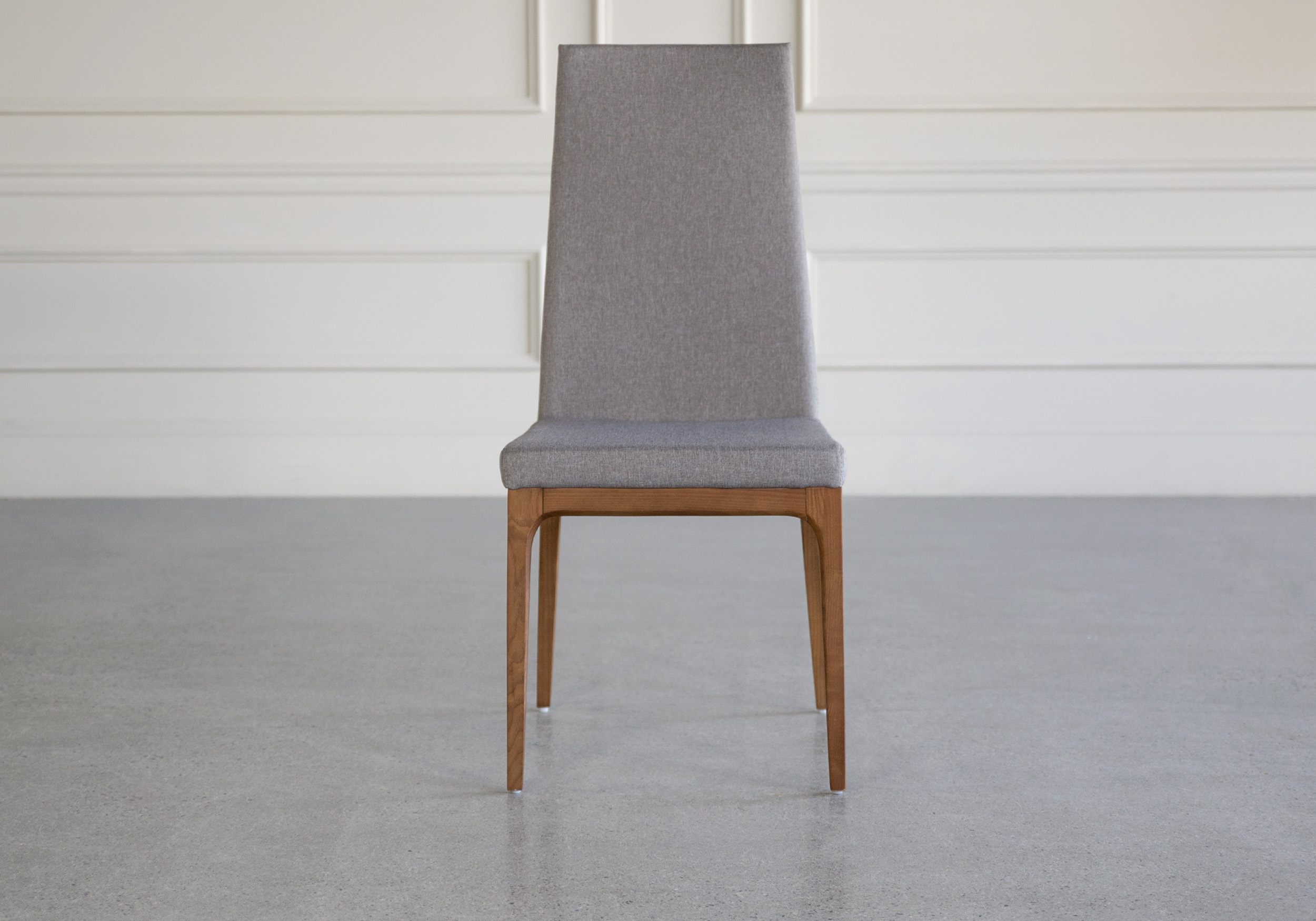victoria fabric dining chair light grey front