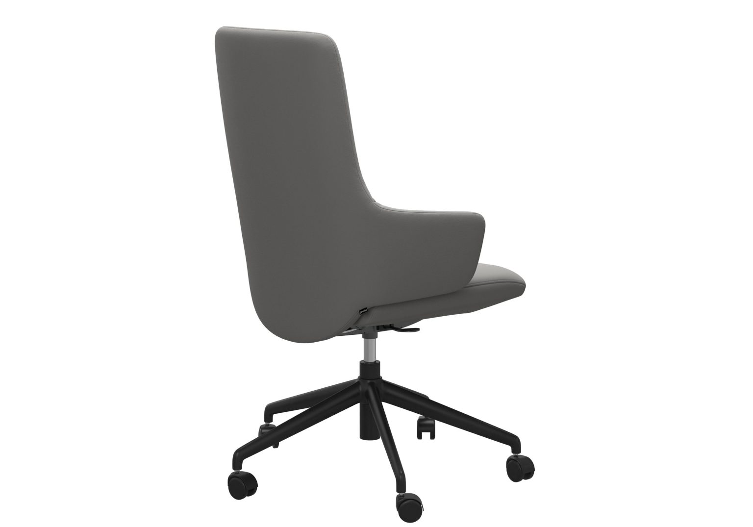Laurel Office Highback with Arms Paloma Silver Grey Black Base Back