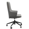 Laurel Office Highback with Arms Paloma Silver Grey Black Base Side
