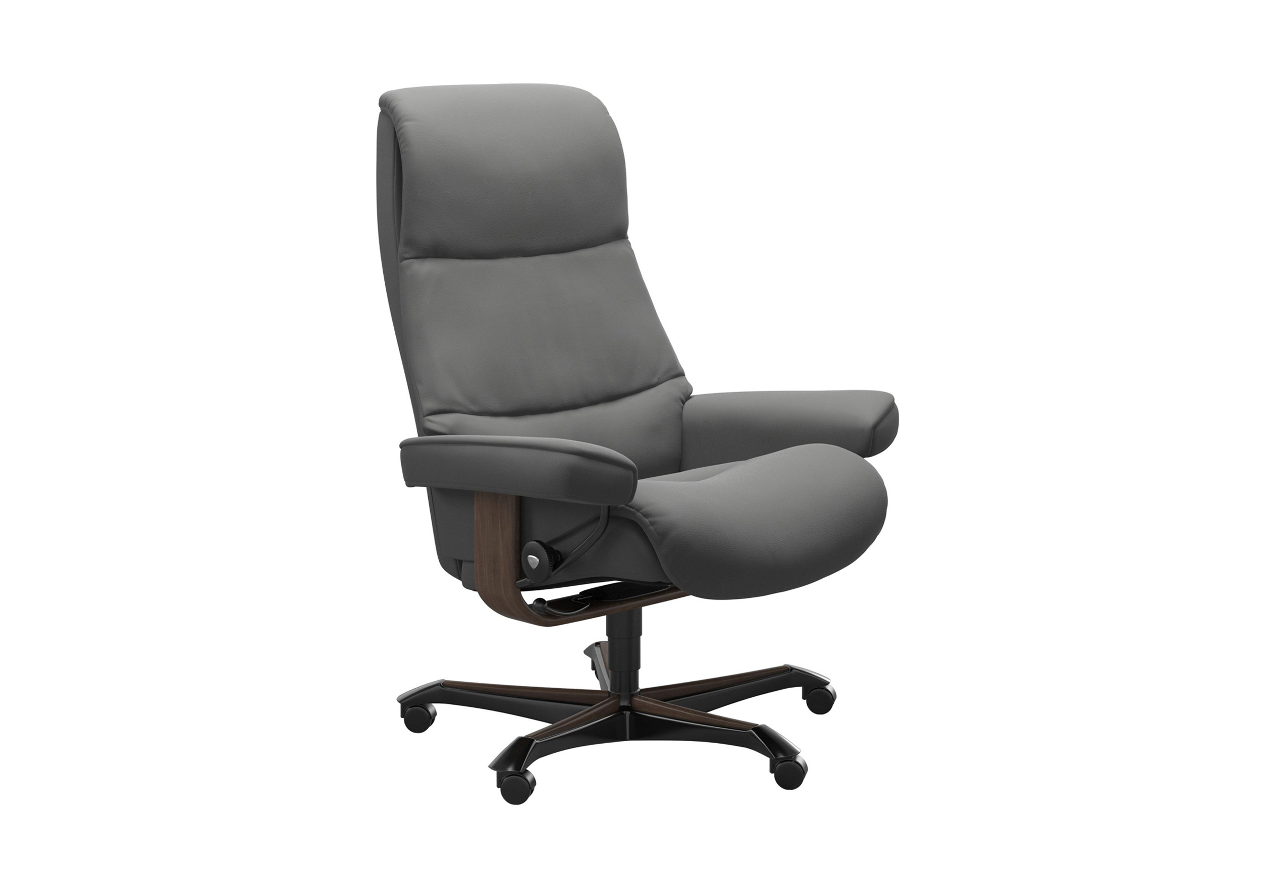 View Office Highback Paloma Silver Grey New Walnut Angle