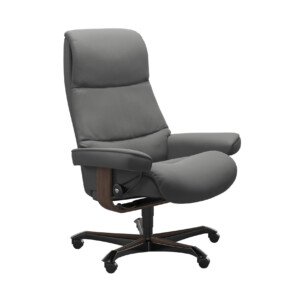 View Office Highback Paloma Silver Grey / New Walnut - Angle