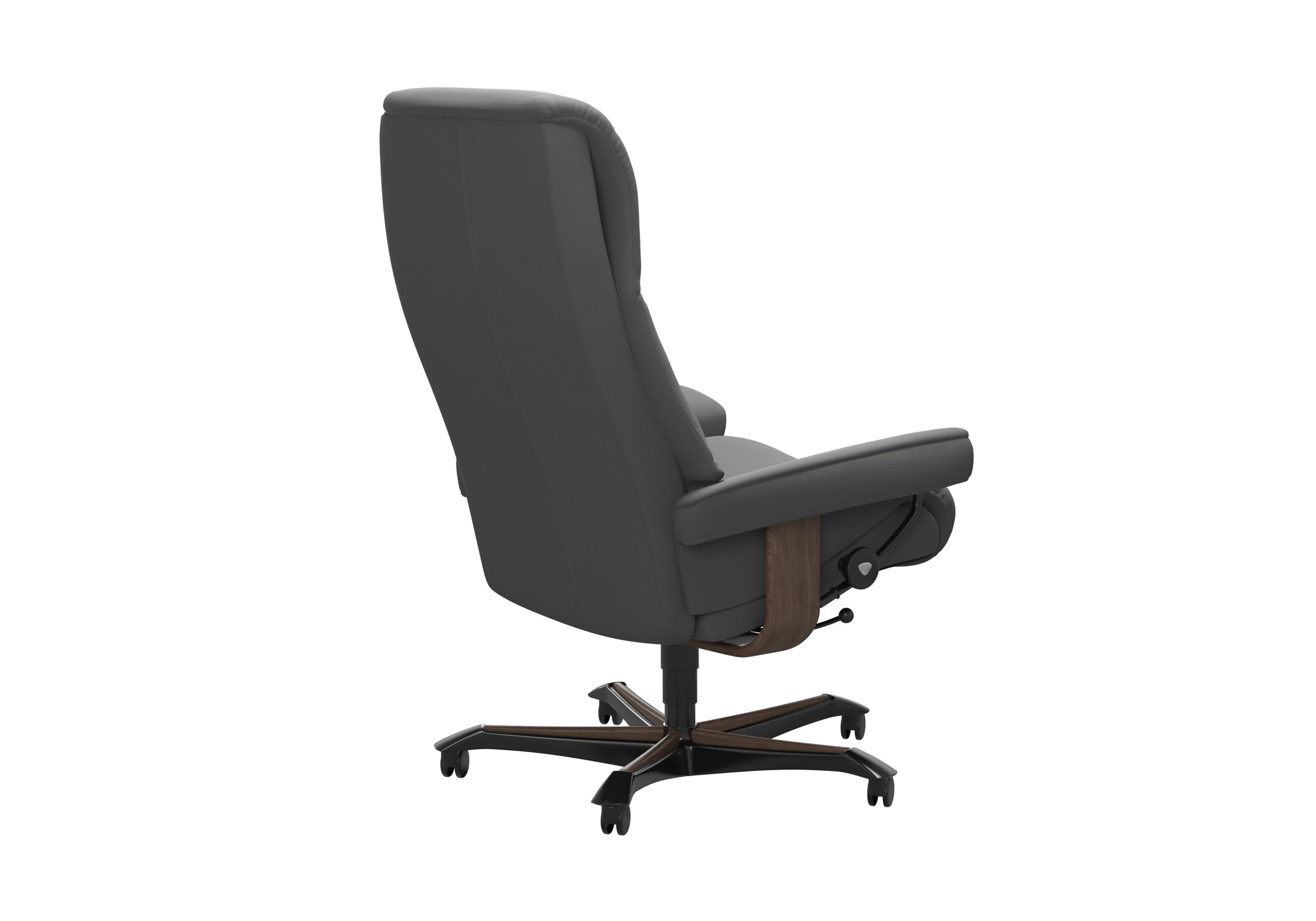 View Office Highback Paloma Silver Grey / New Walnut - Back View Office Highback Paloma Silver Grey / New Walnut - Back