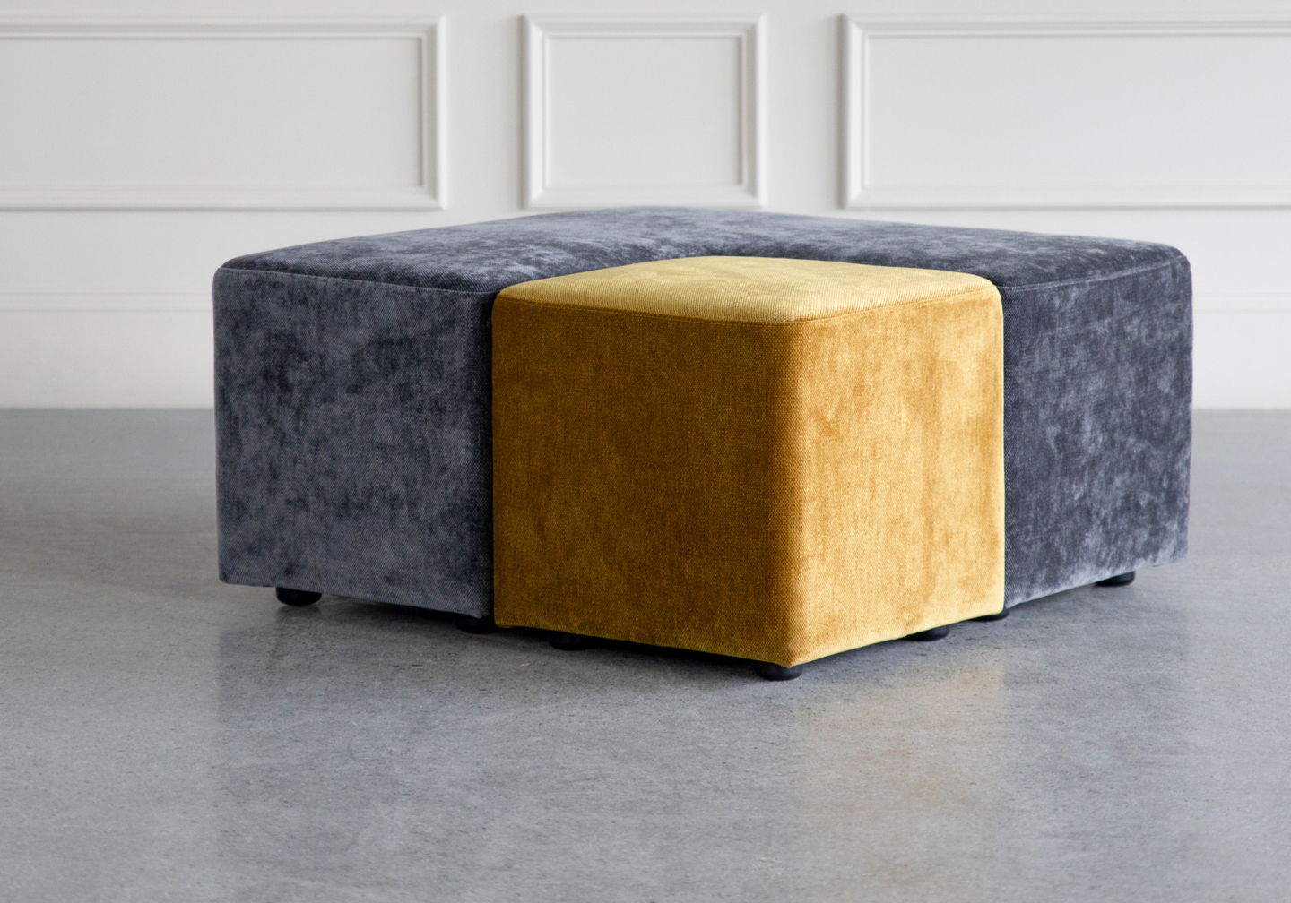 cube fabric ottoman angle
