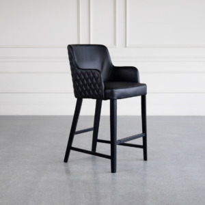 selena counter stool leather black angle selena counter stool leather black angle