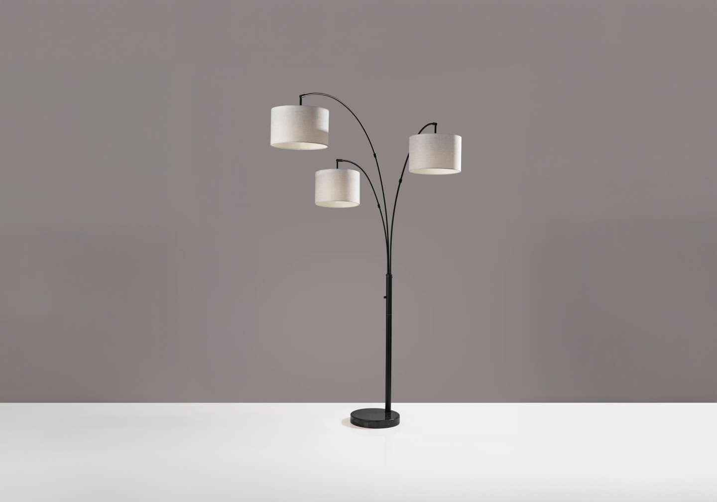 Bowery 3 Arm Black Arc Lamp in Black