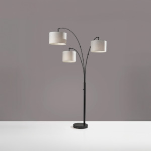Bowery 3 Arm Black Arc Lamp in Black