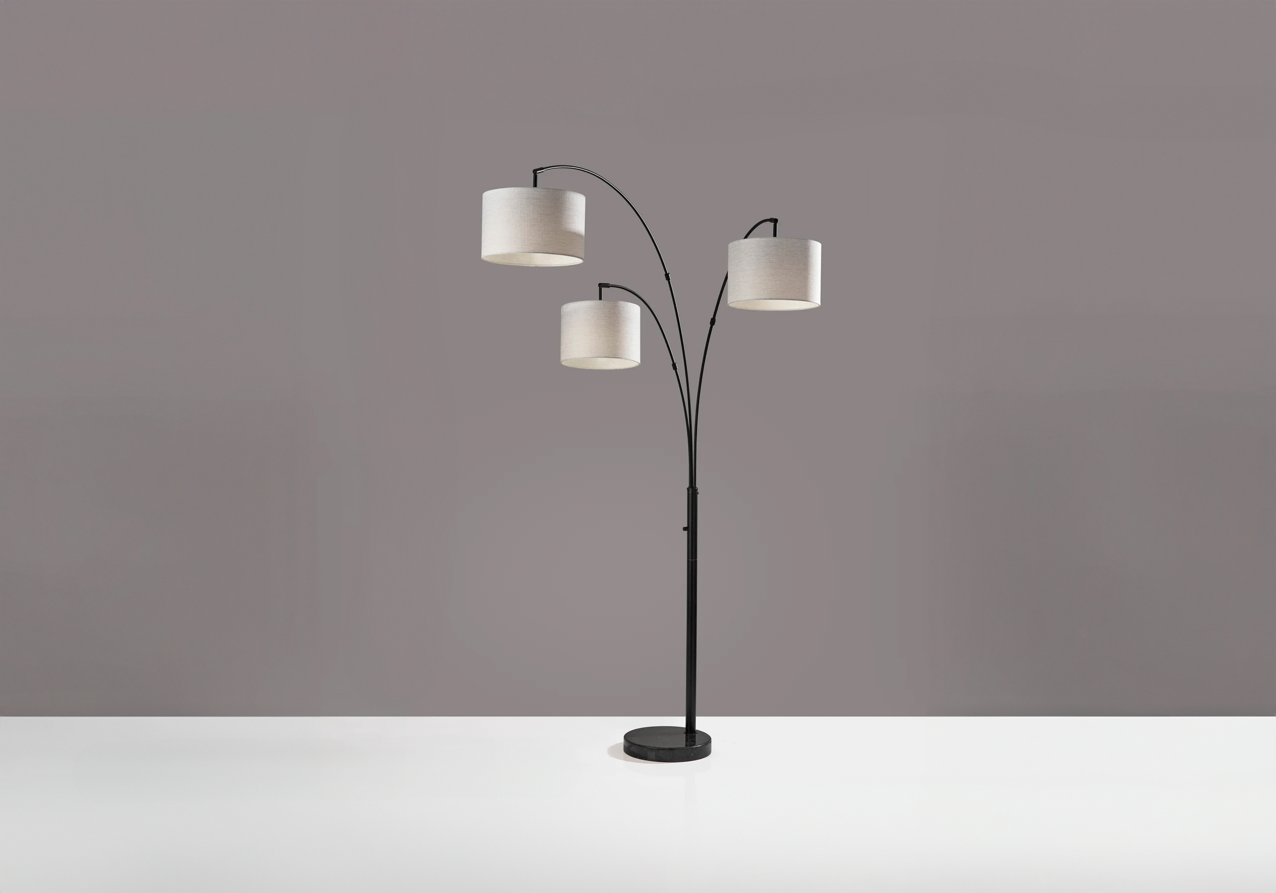 Bowery 3 Arm Black Arc Lamp in Black