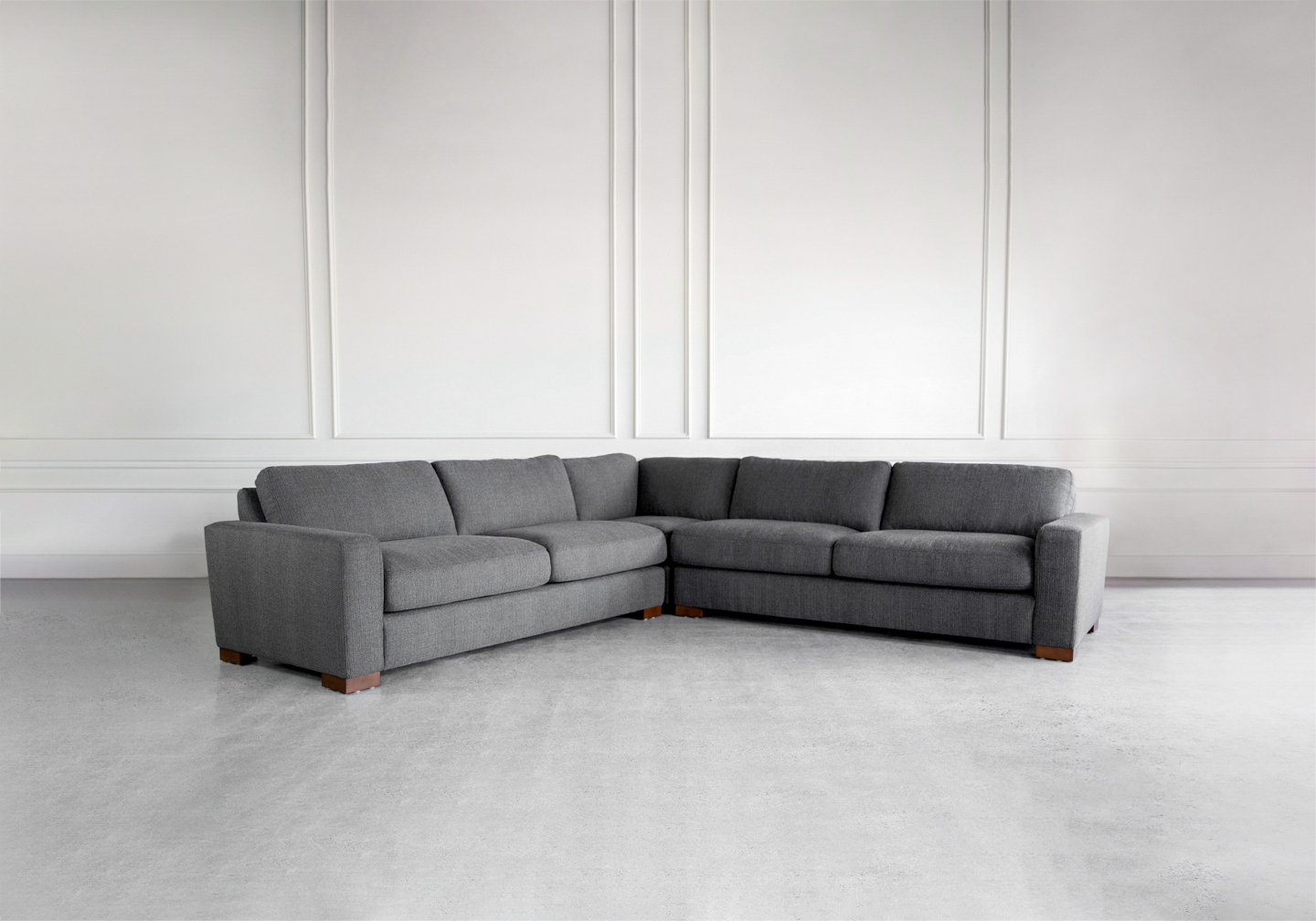 Rolin Dark Grey Fabric Sectional - Angle