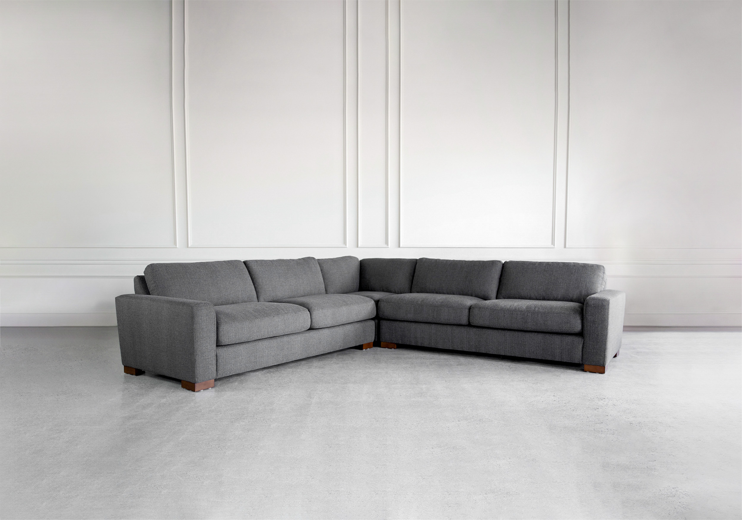 Rolin Dark Grey Fabric Sectional - Angle