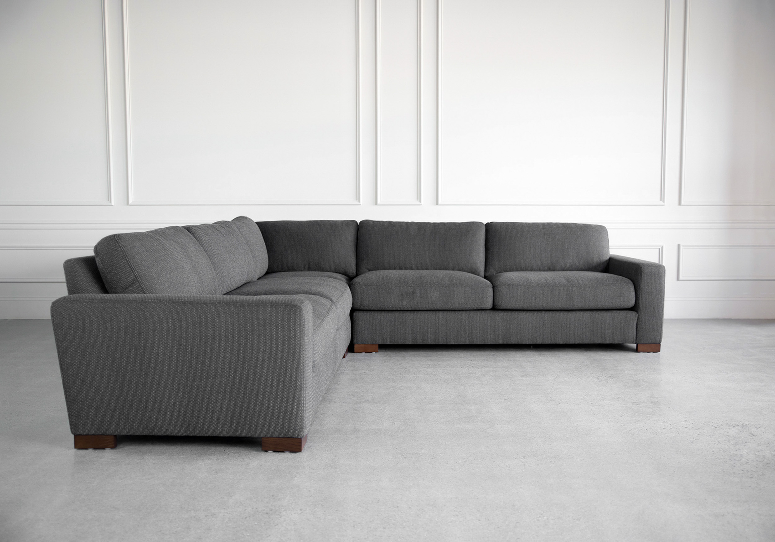 Rolin Dark Grey Fabric Sectional - Front