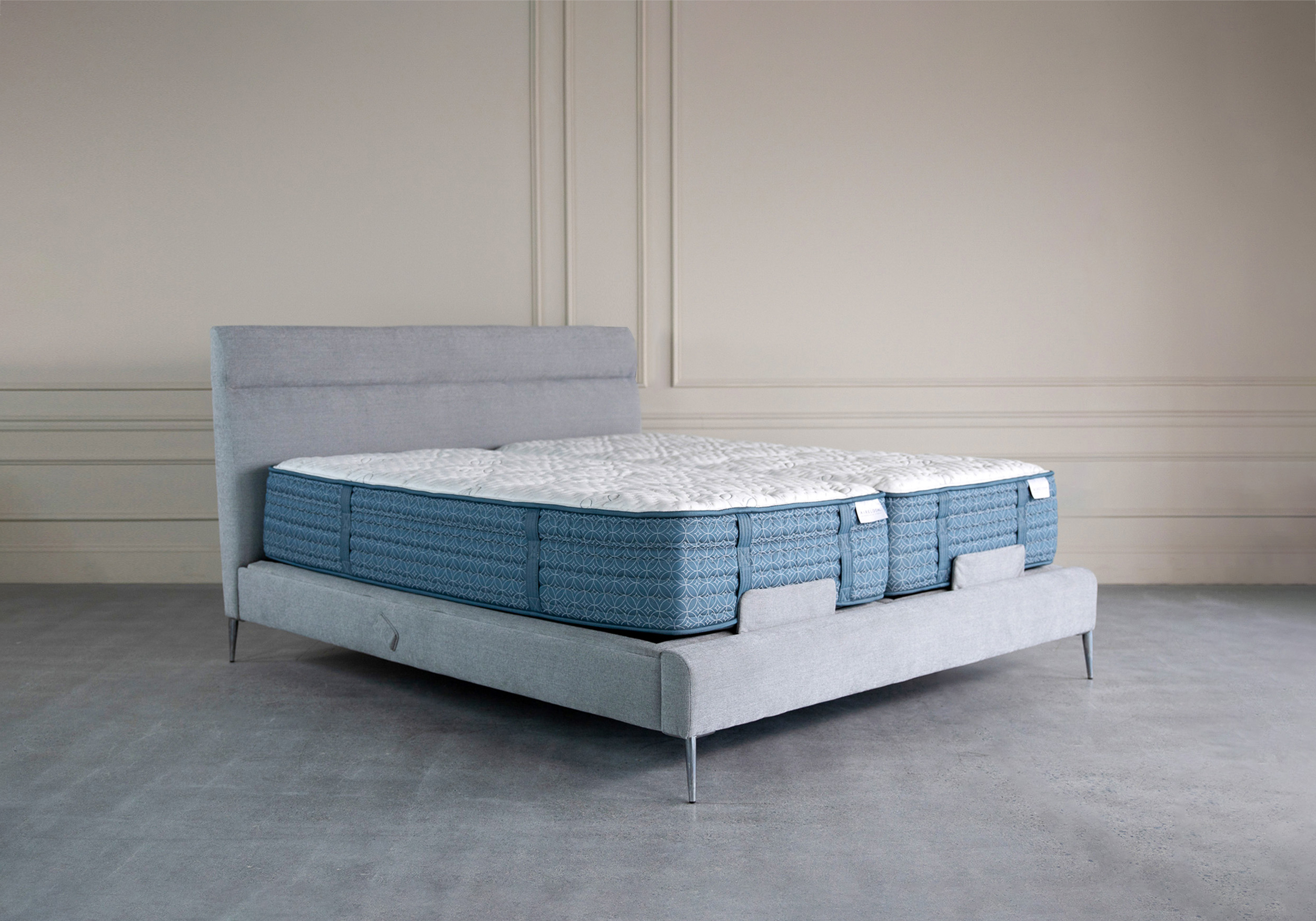 Sicily Adjustable Bed Grey Angle