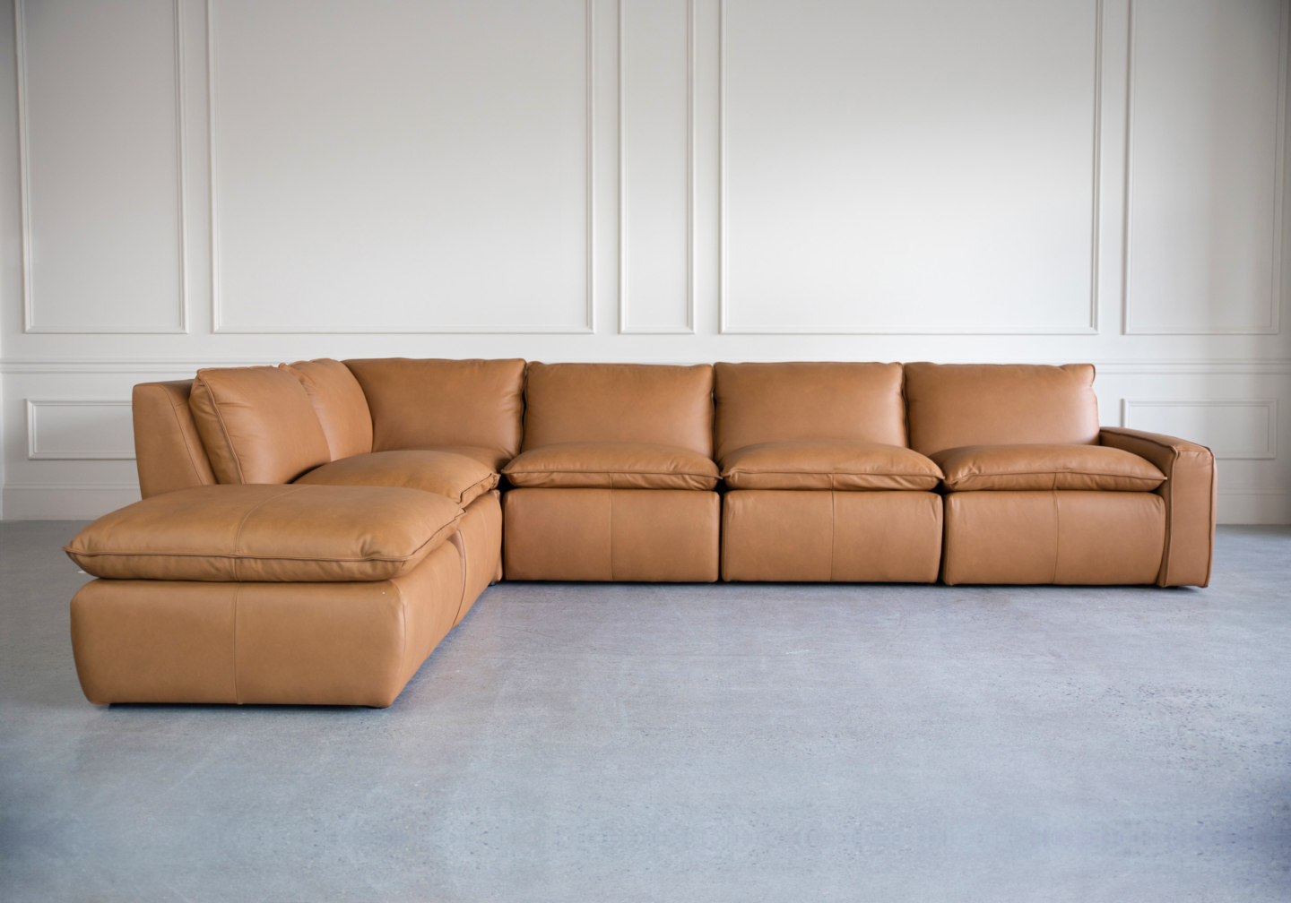 V Asher Sectional Antelope Front Web