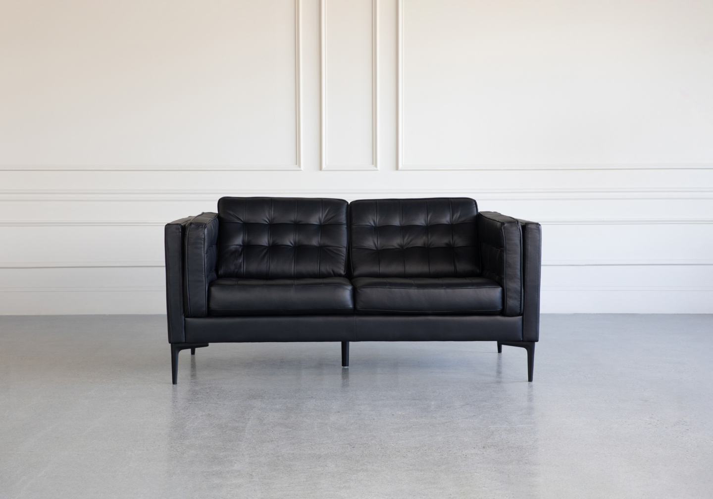 eton leather loveseat front