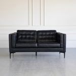 eton leather loveseat front