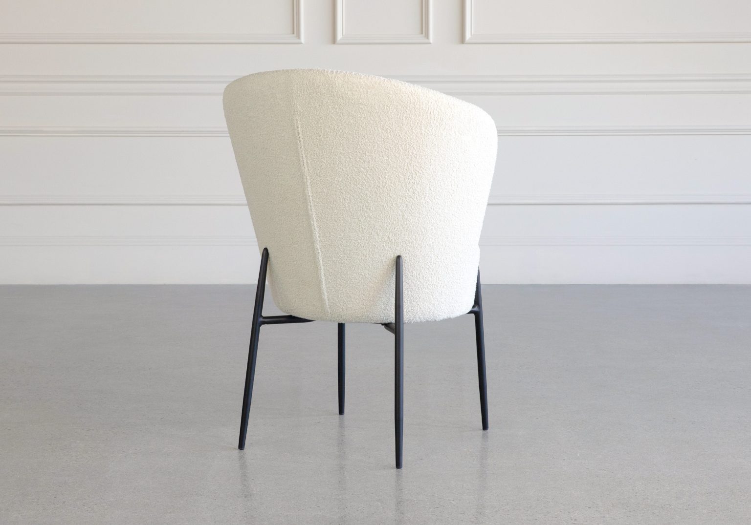 orbit white fabric dining chair back