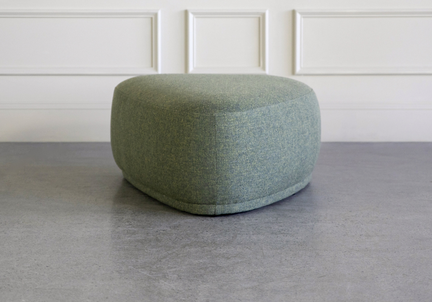 sandy fabric large green ottoman front