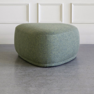 sandy fabric large green ottoman front sandy fabric large green ottoman front