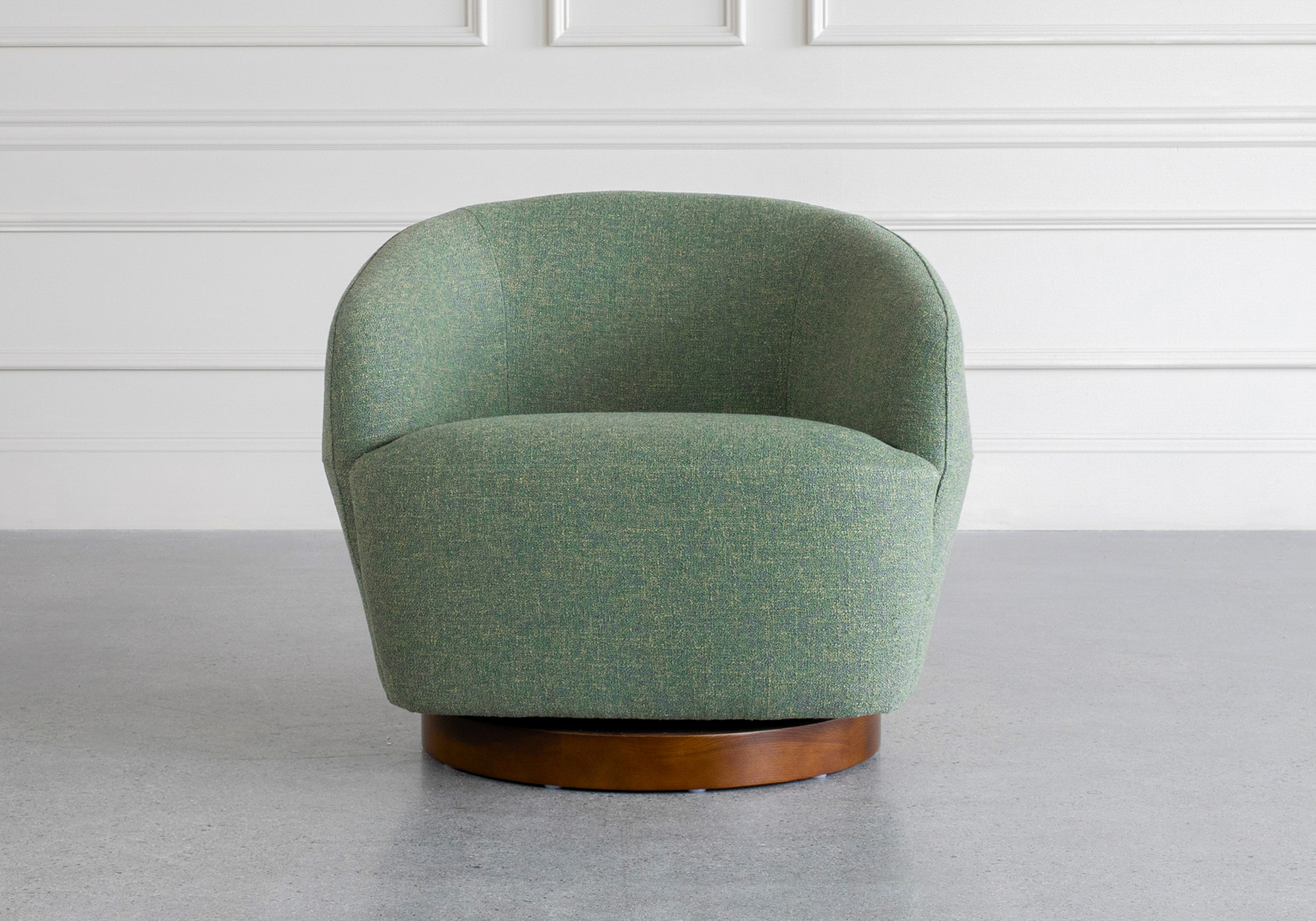 aldo fabric swivel accent chair front
