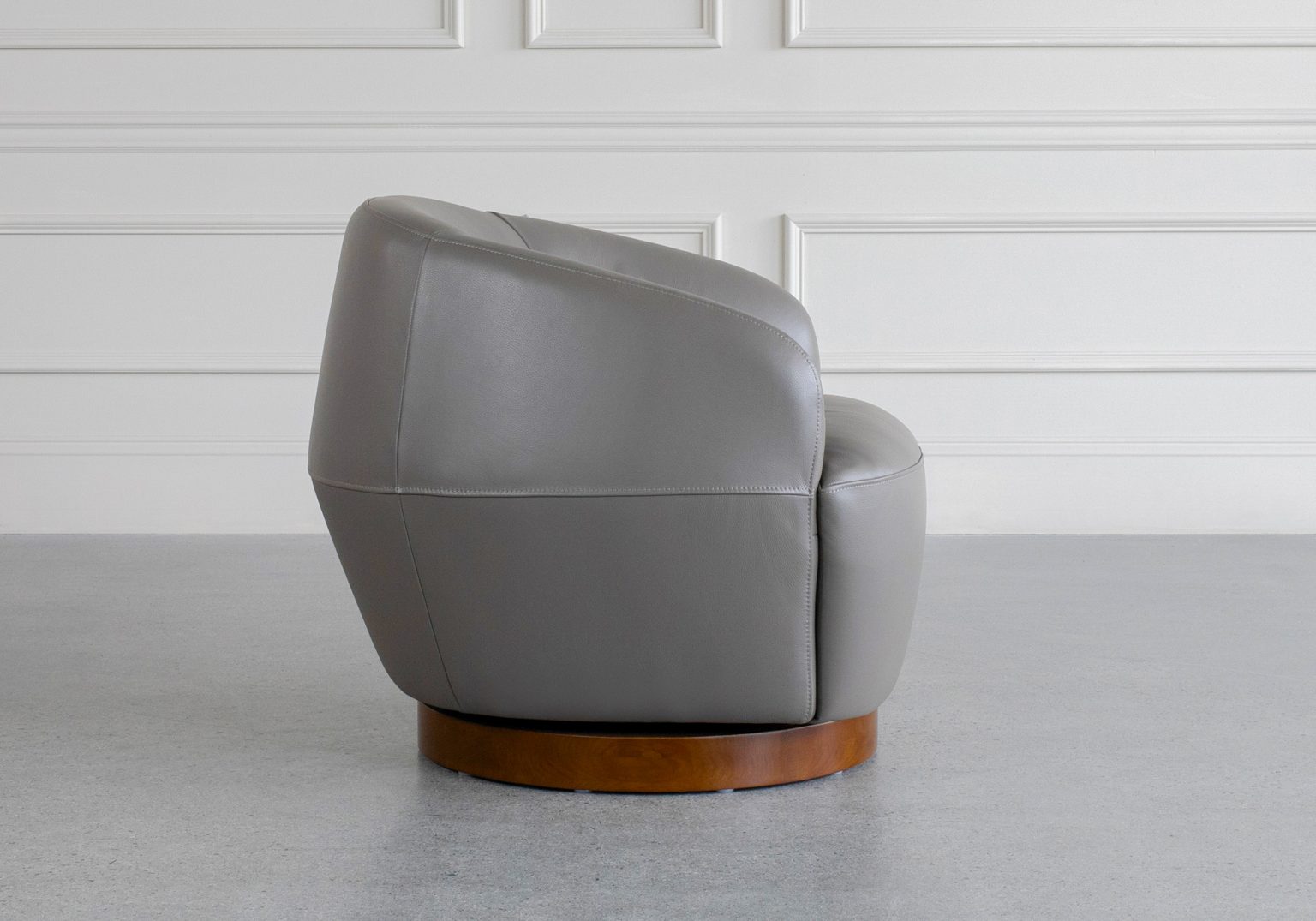 aldo leather swivel accent chair side