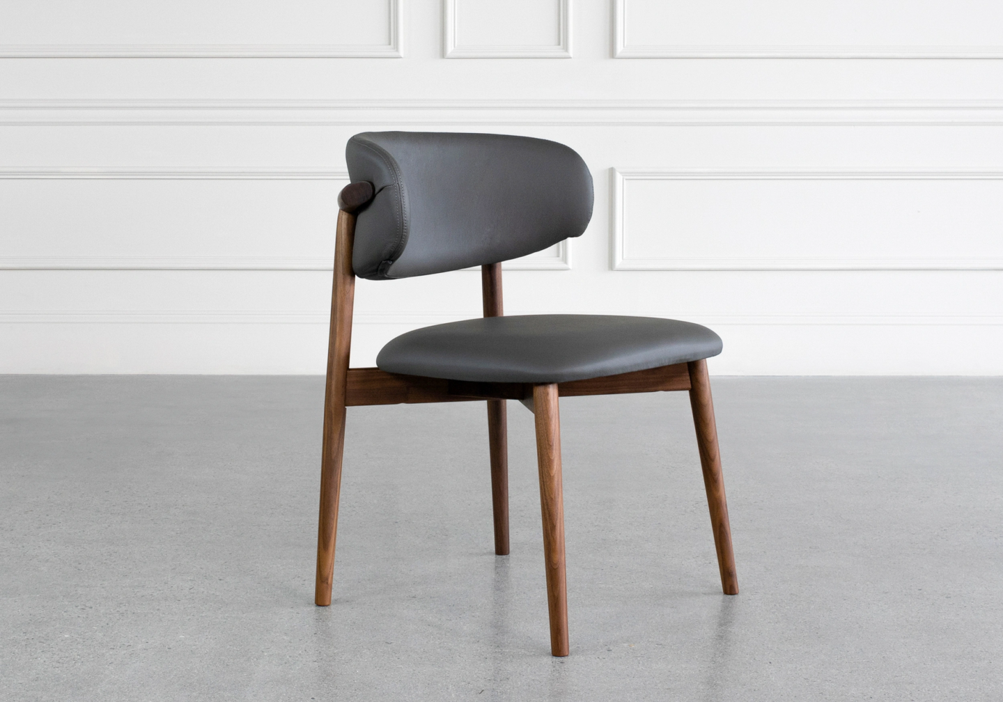 Dino Iron Leather Dining Chair Angle