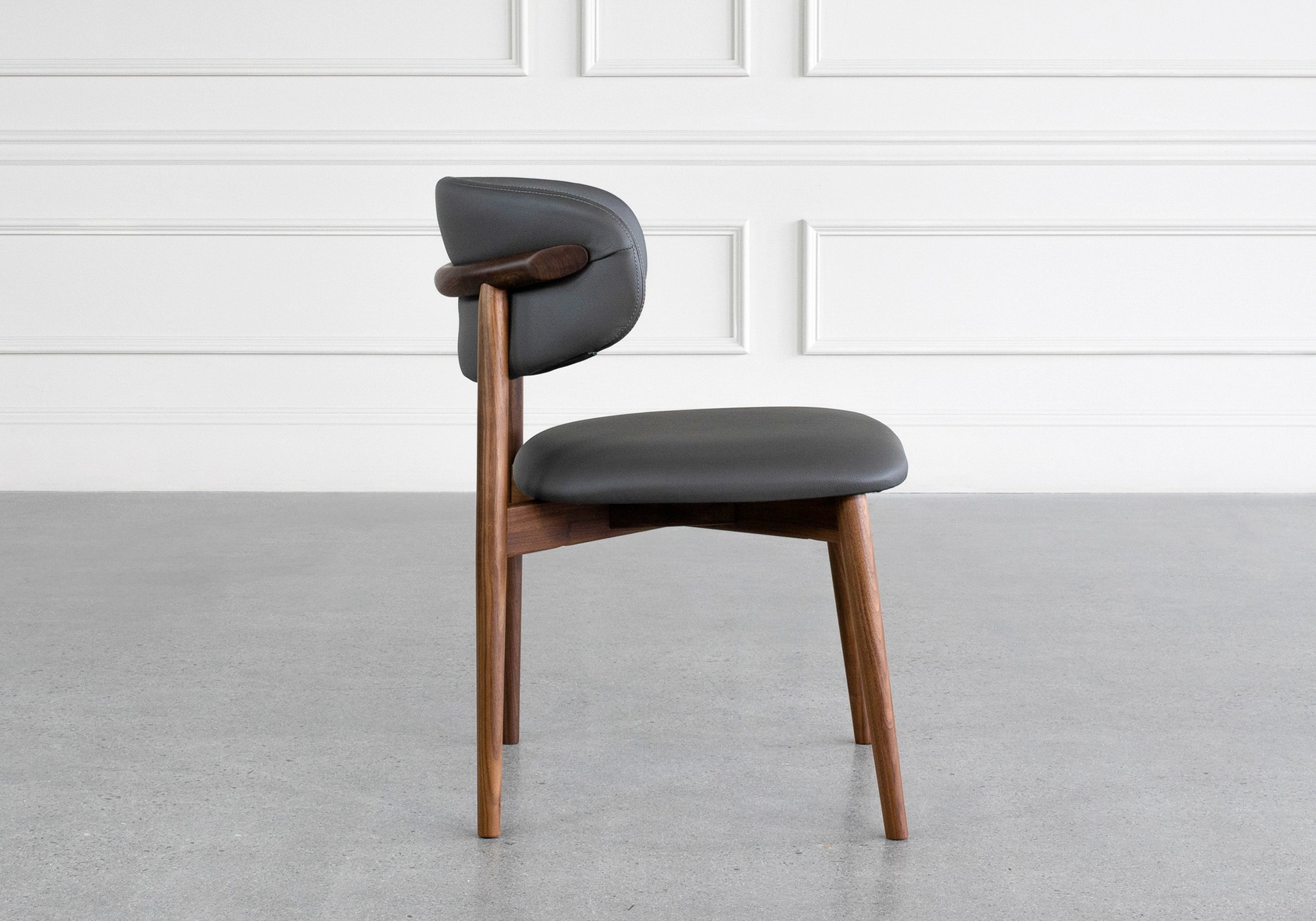 Dino Iron Leather Dining Chair Side