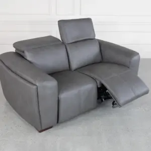 Maple Grey Leather Loveseat Maple Grey Leather Loveseat