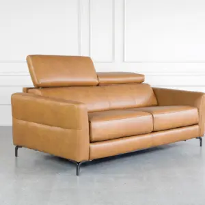 Tudor Leather Sofa Bed - Angle - Headrest Tudor Leather Sofa Bed - Angle - Headrest