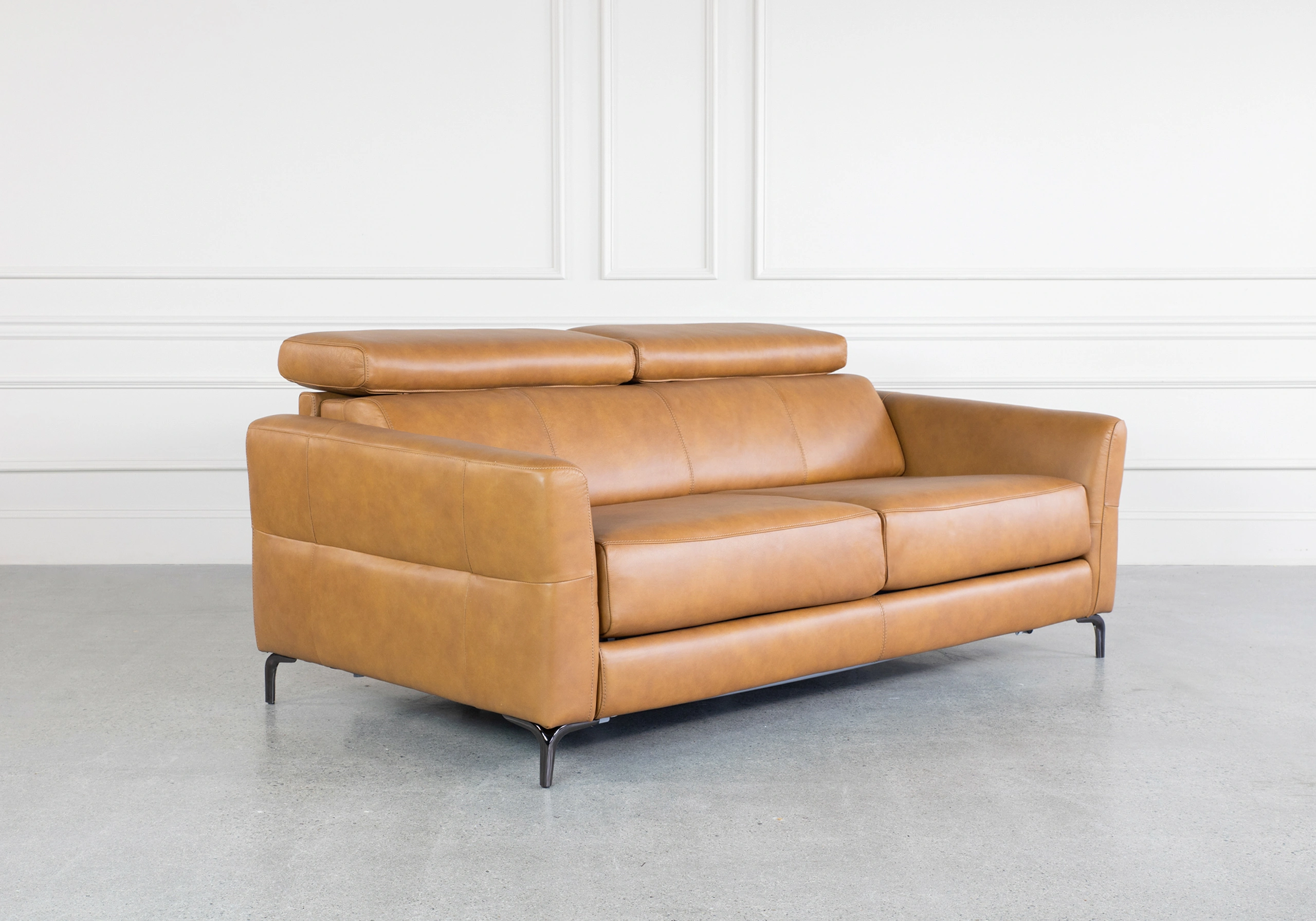 Tudor Leather Sofa Bed - Angle