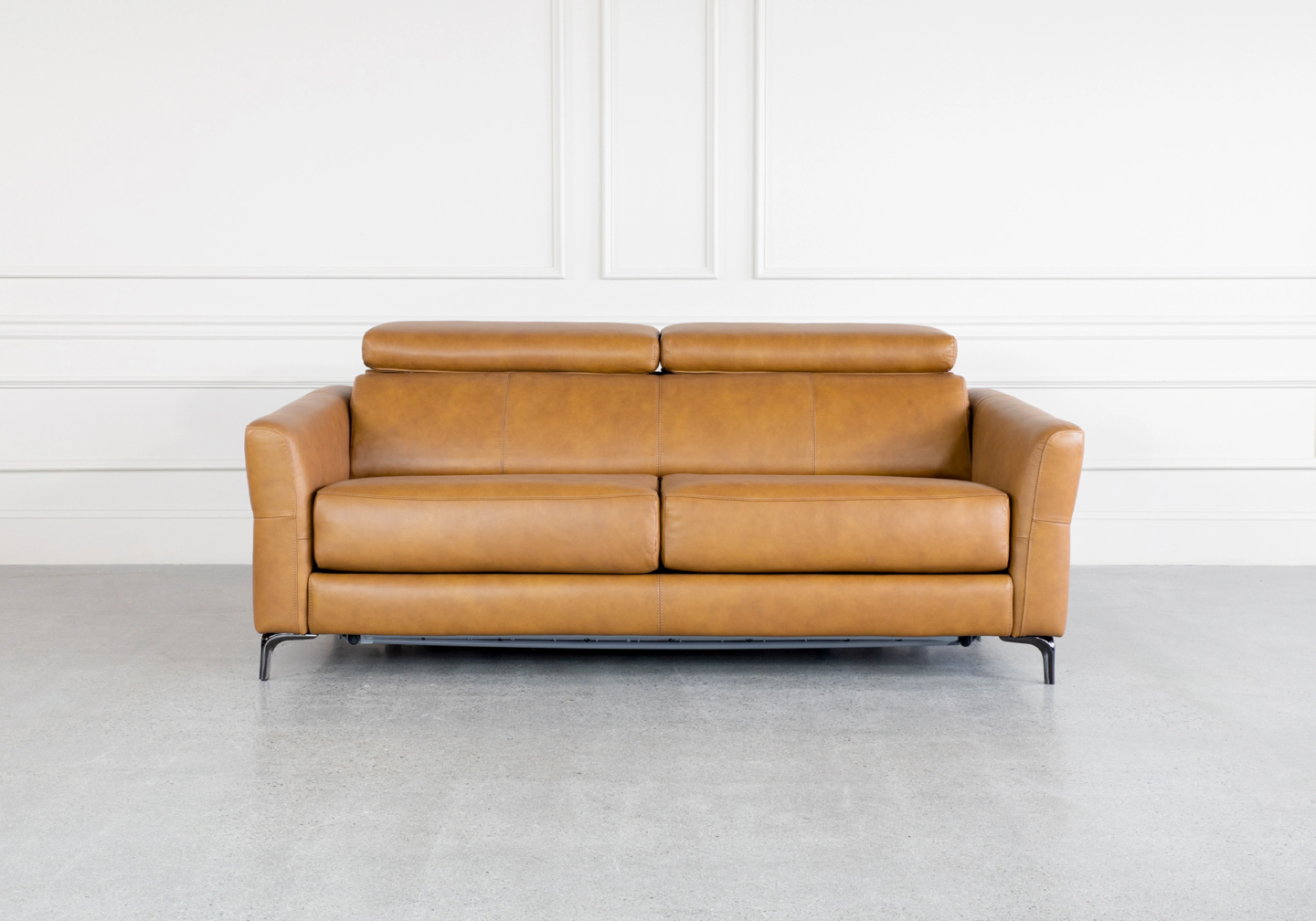 Tudor Leather Sofa Bed - Front