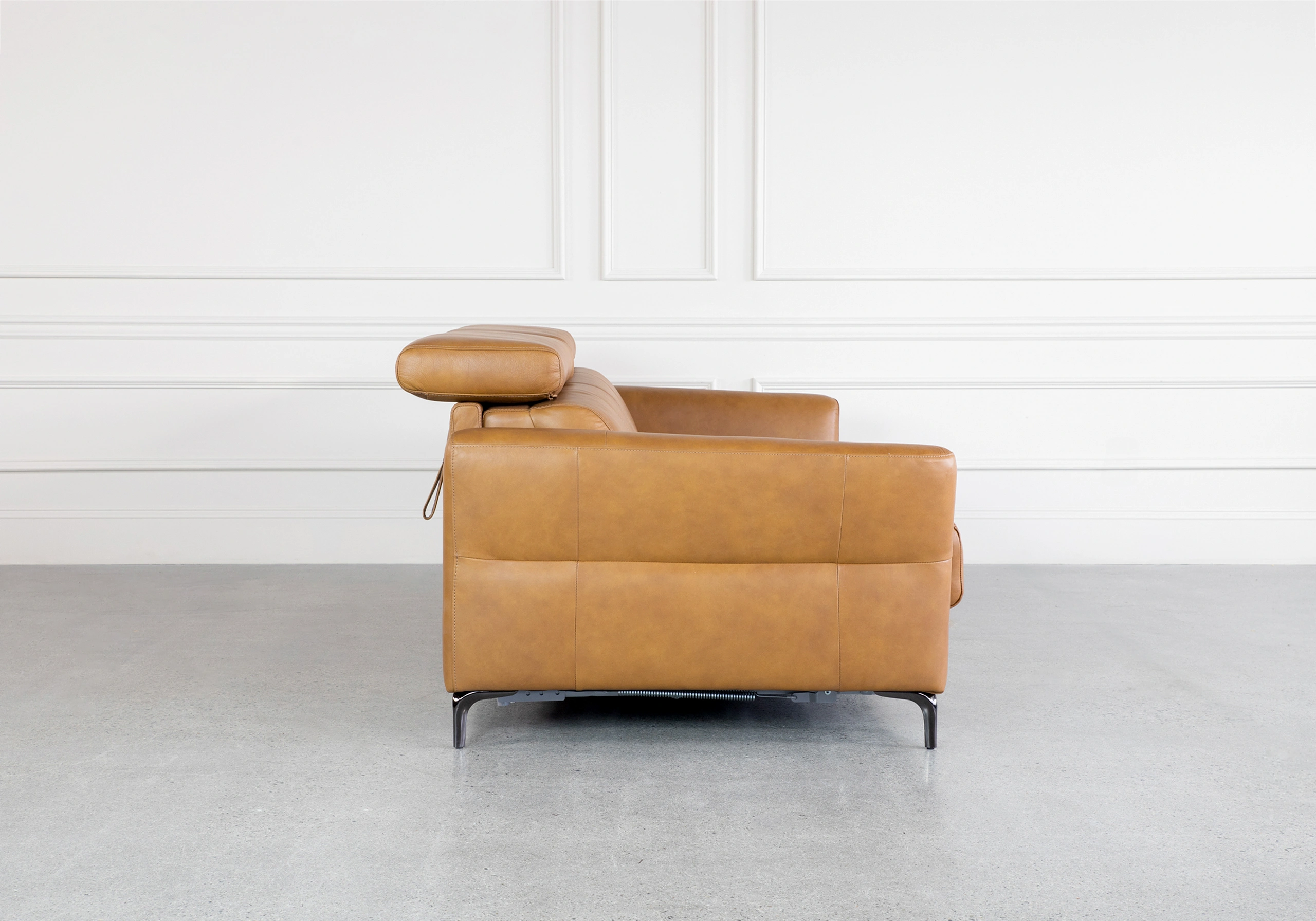 Tudor Leather Sofa Bed - Side