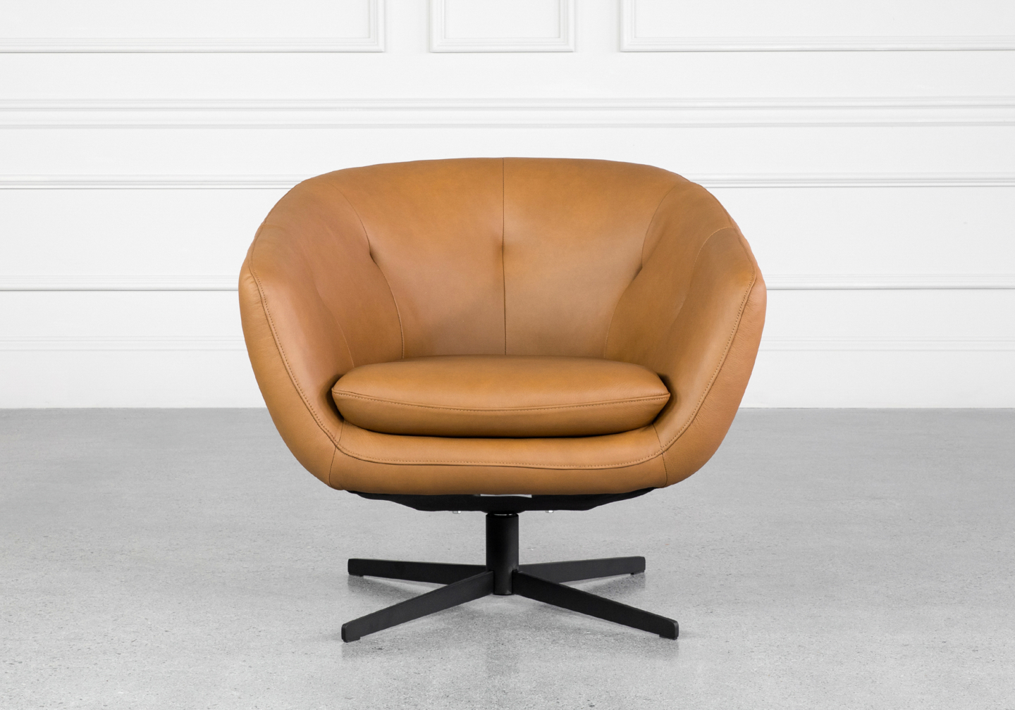 CardIff Oslo Antel Leather Swivel Chair Front