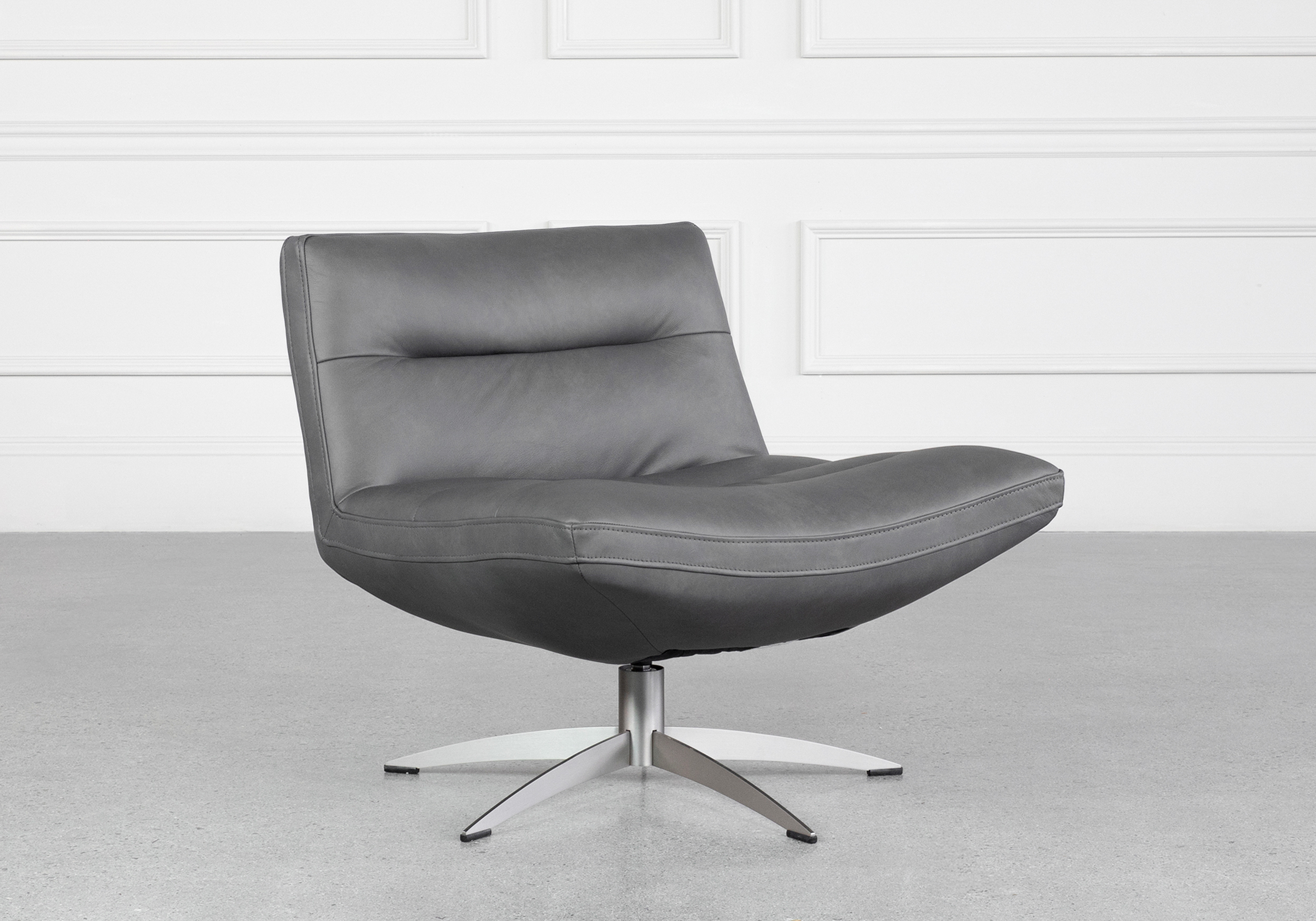 Leeds Leather Swivel Chair Angle