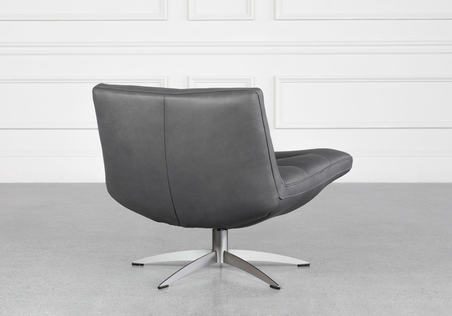 Leeds Leather Swivel Chair Back