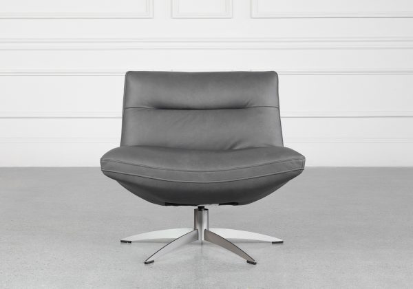 Leeds Leather Swivel Chair - Front