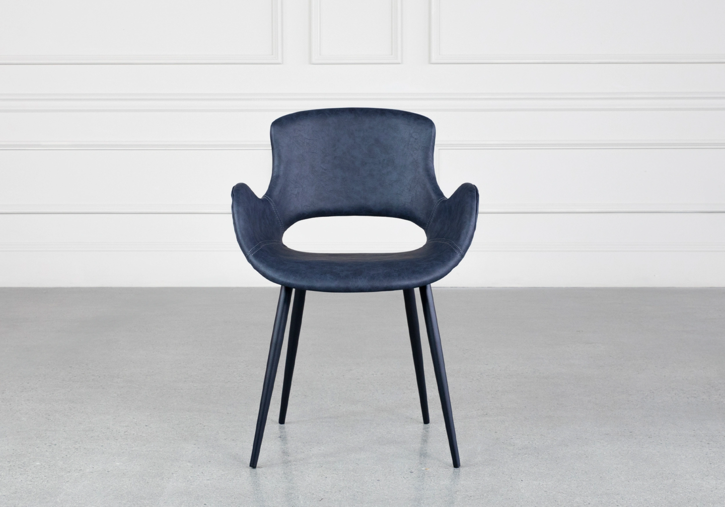 Porter Black Faux Leather Armchair - Front