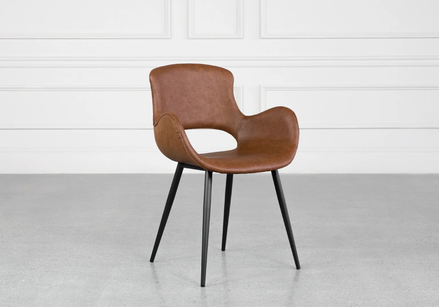 Porter Tan Vinyl Armchair Angle