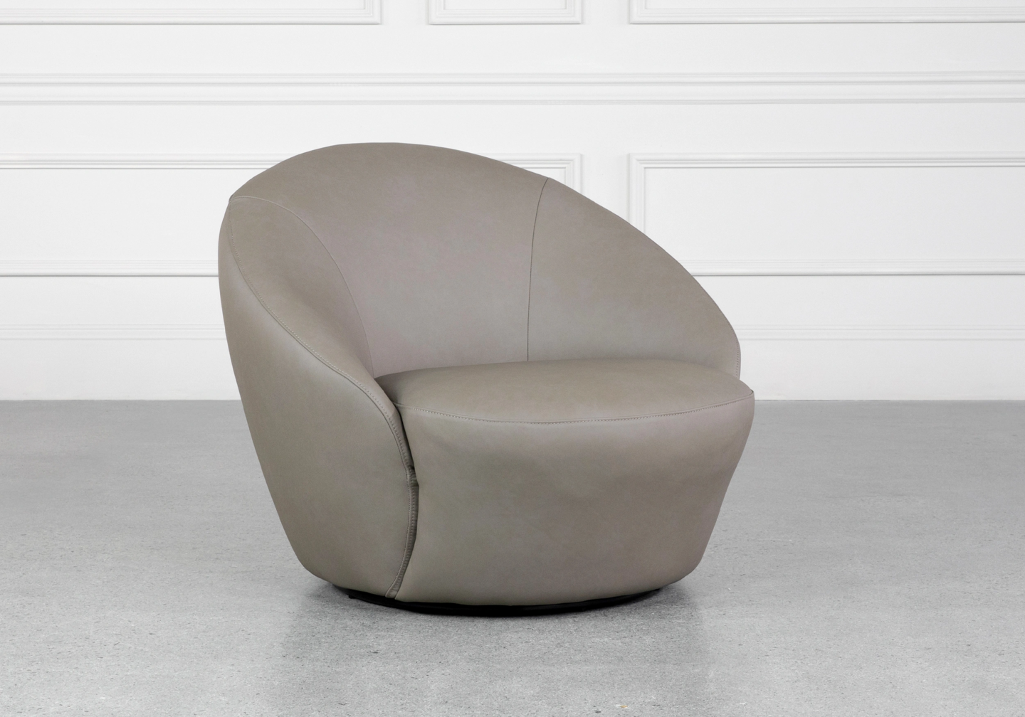 Preston Dust Leather Accent Chair Angle