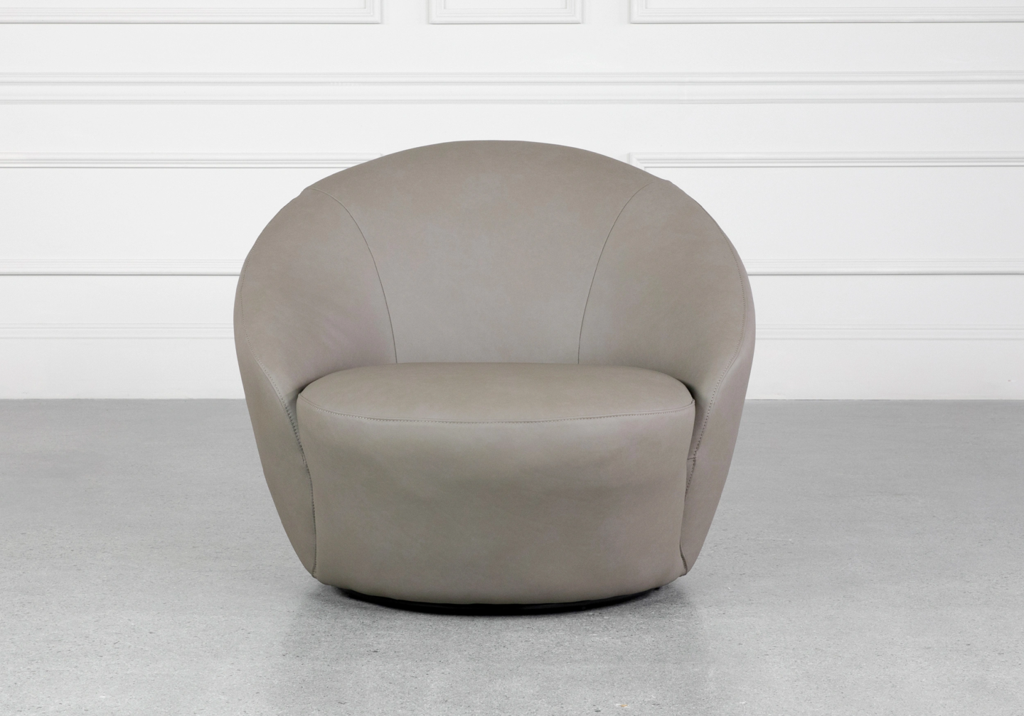 Preston Dust Leather Accent Chair Front