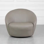 Preston Dust Leather Accent Chair Front