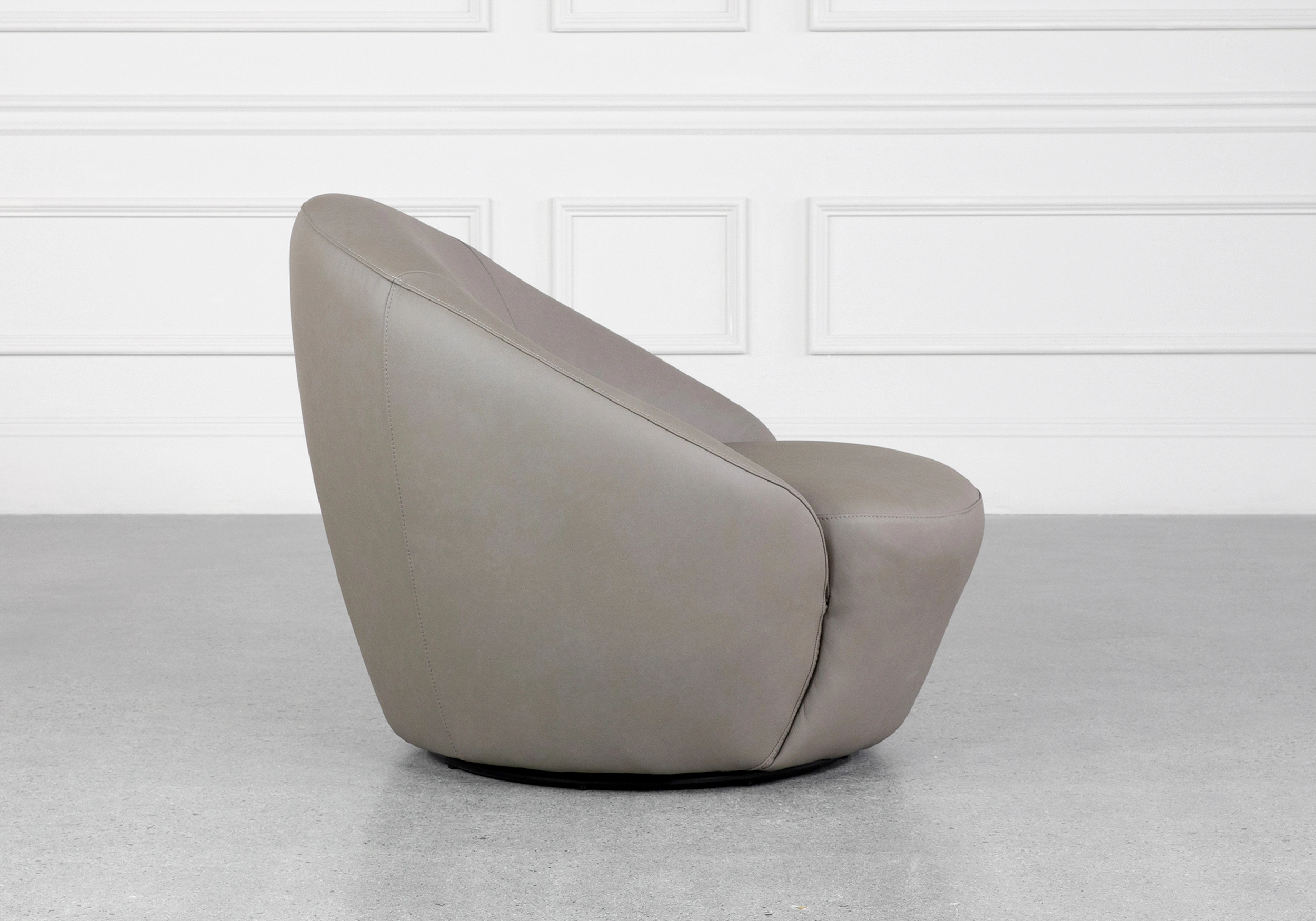 Preston Dust Leather Accent Chair Side