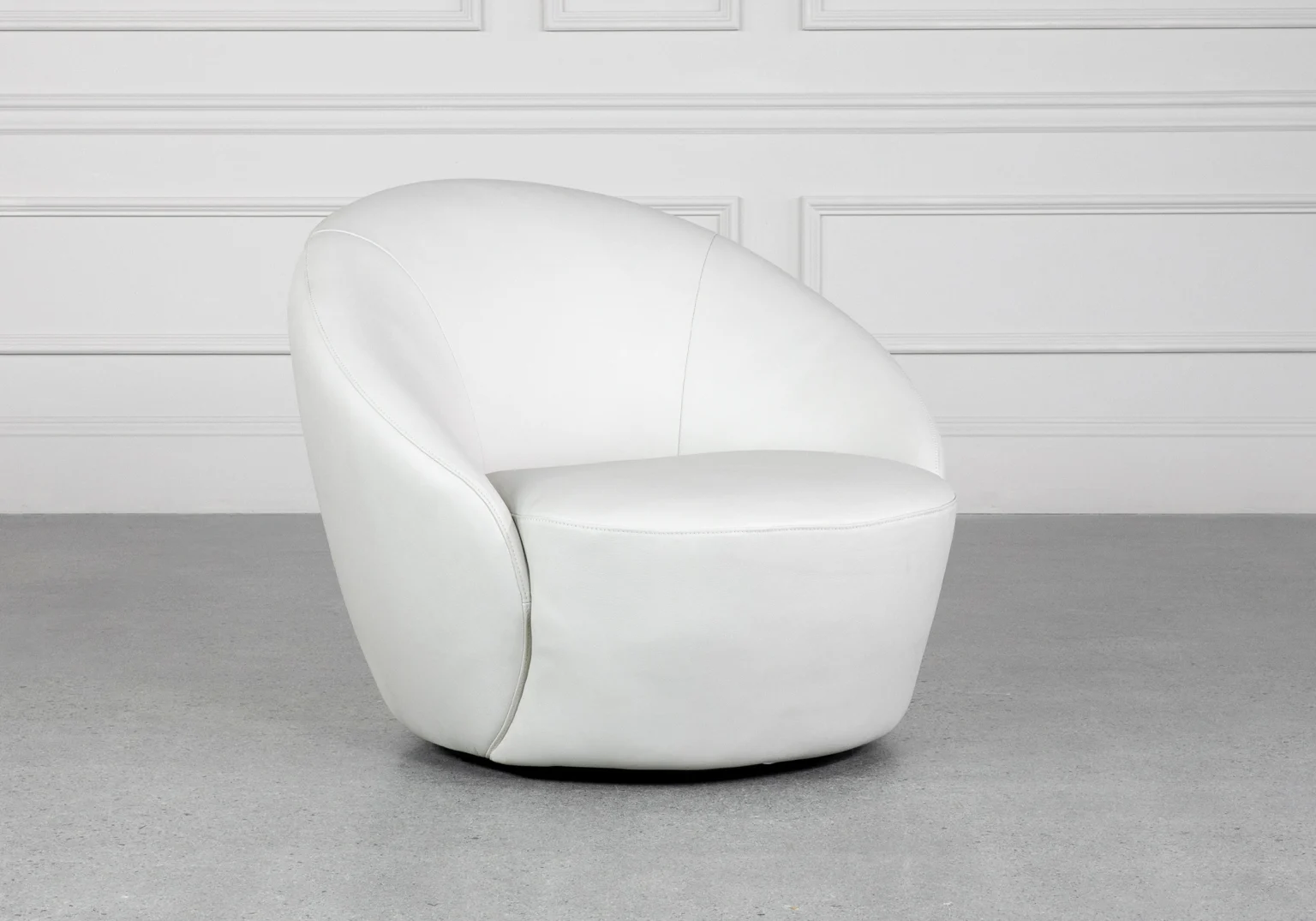 Preston Pebble Leather Accent Chair Angle