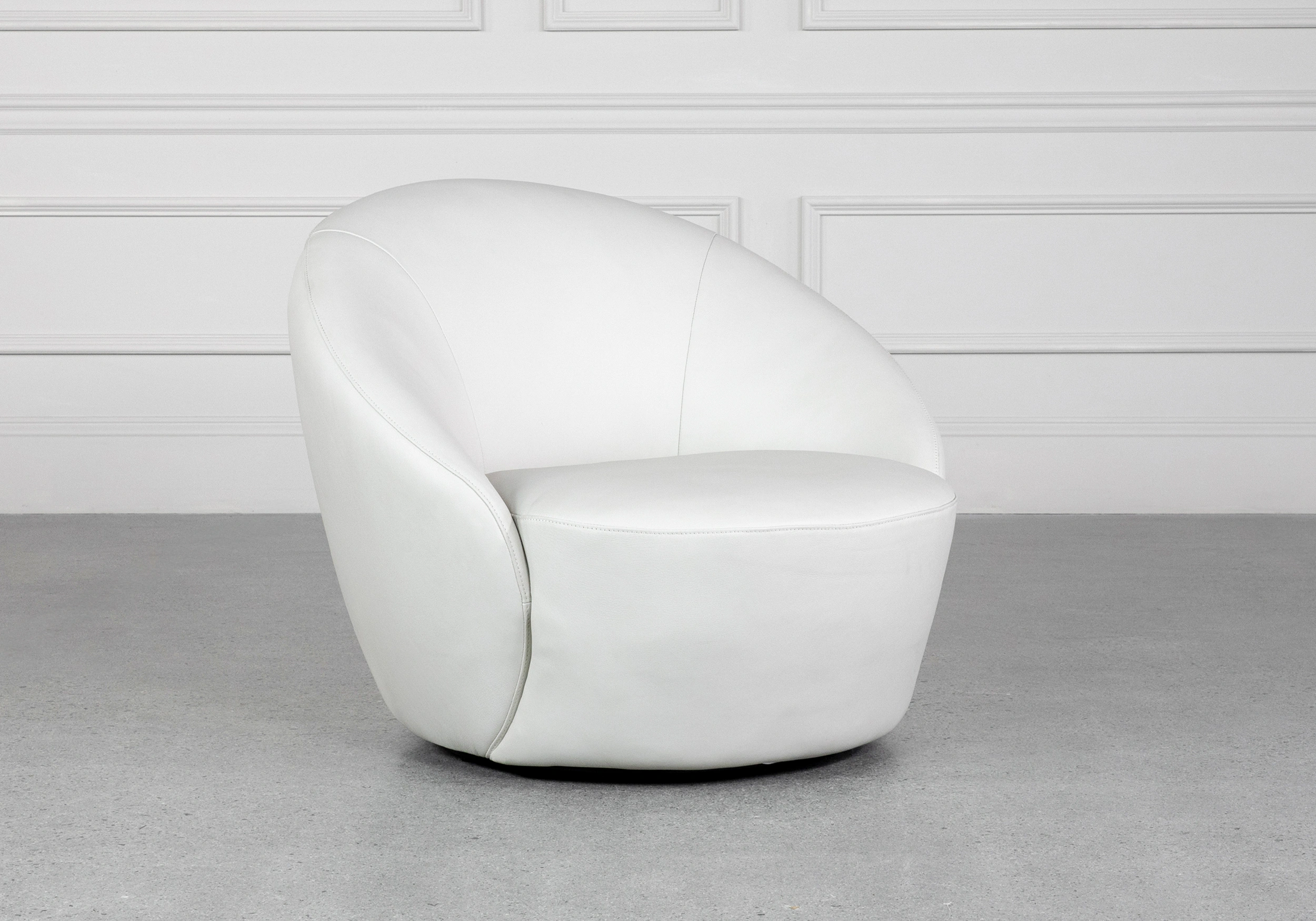 Preston Pebble Leather Accent Chair Angle