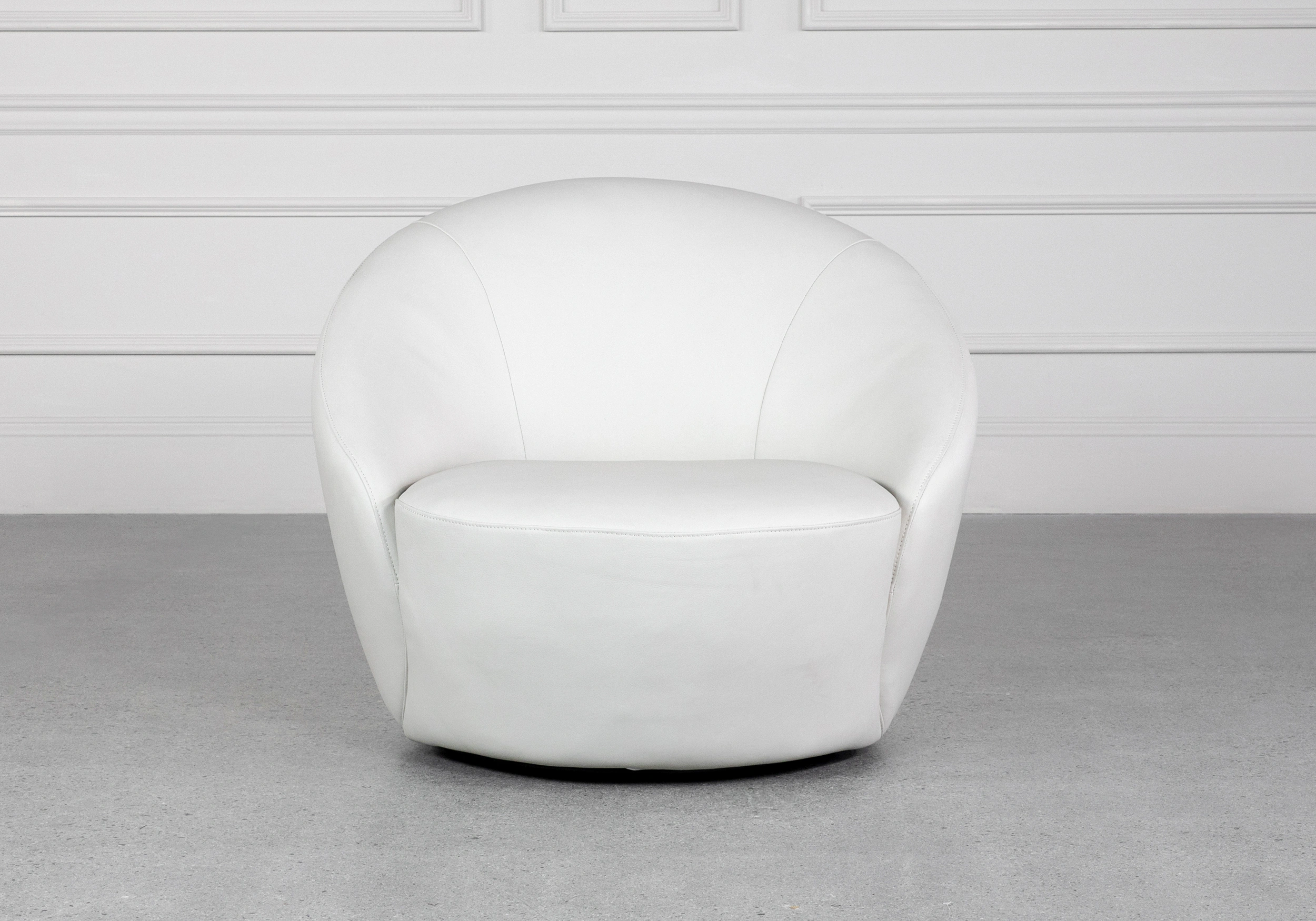 Preston Pebble Leather Accent Chair Front