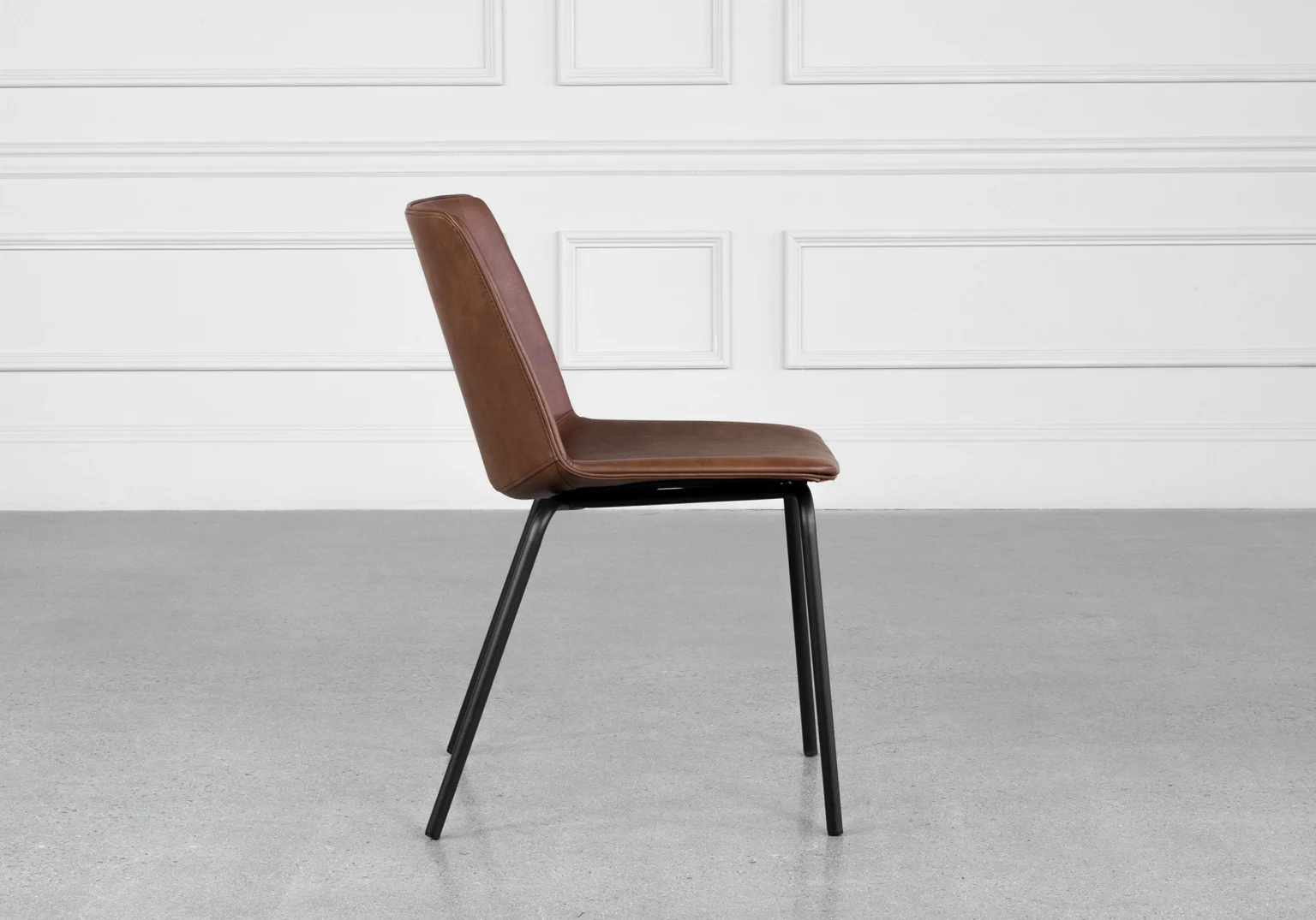 Samuel Tan Vinyl Dining Chair Side