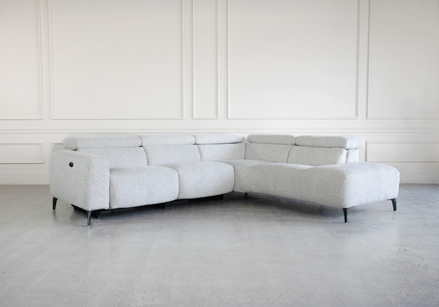 Carla Mil Oyster Fabric Sectional Angle 2