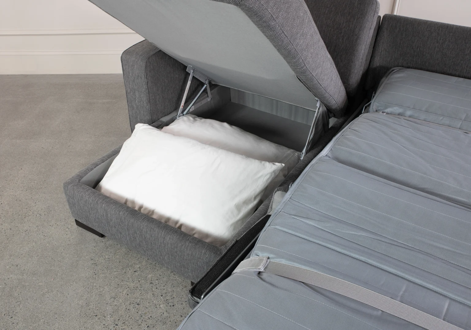 Taylor Grey Fabric Sofabed Storage