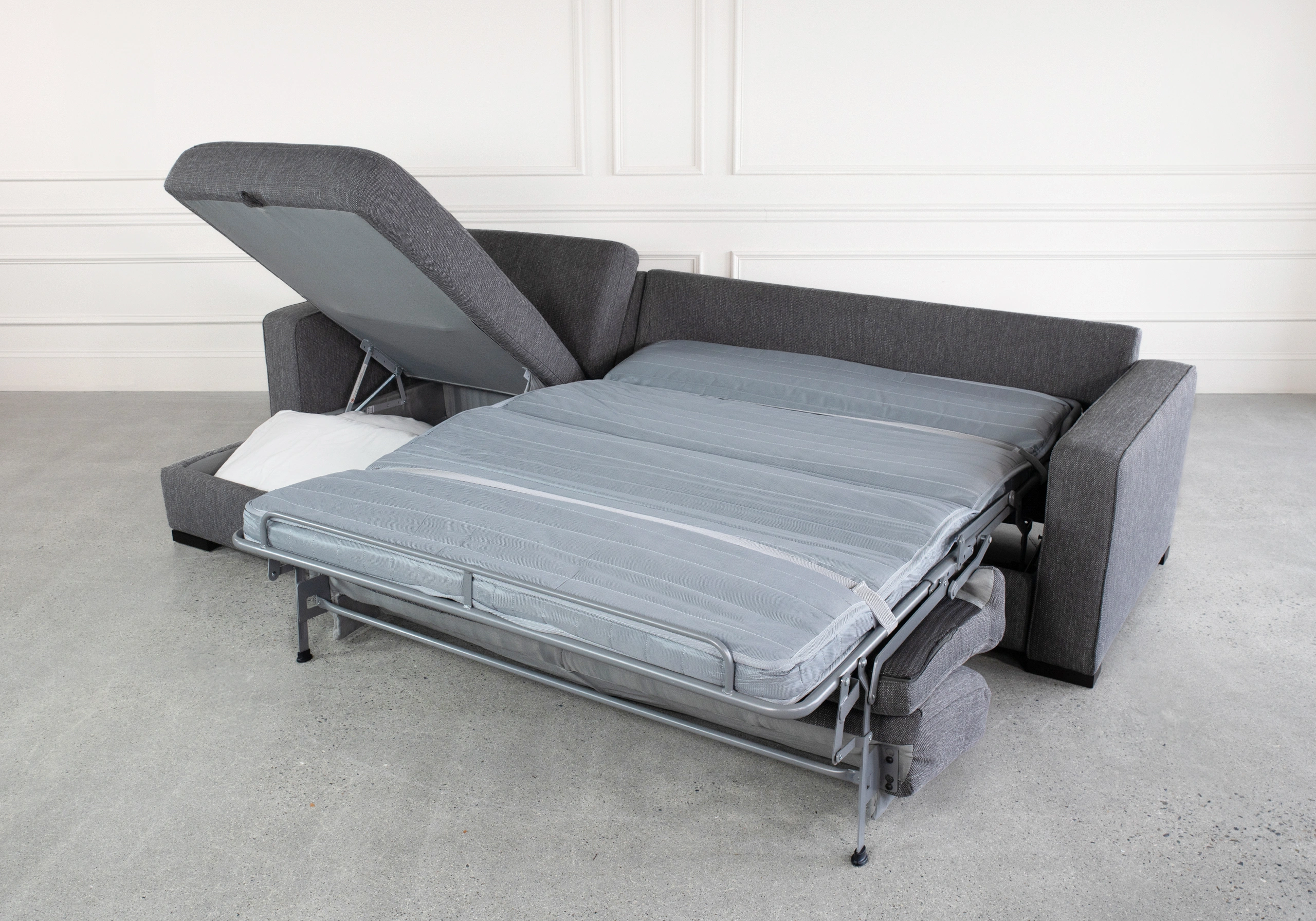 Taylor TLT Grey Fabric Sofabed Transformed Taylor TLT Grey Fabric Sofabed Transformed